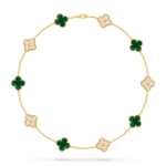 Van Cleef & Arpels Magic Alhambra Agate necklace, 10 motif, diamond