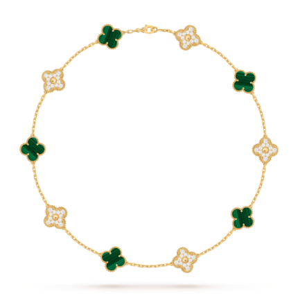 Van Cleef & Arpels Magic Alhambra Agate necklace, 10 motif, diamond