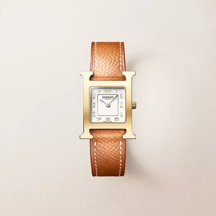Hermes Heure H watch, Yellow gold, Small model, 27 mm