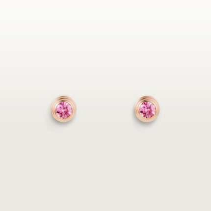 Cartier d'Amour stud earrings cartier earrings, Pink sapphires, Mini model