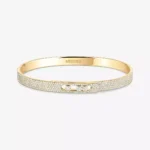 Messika Move Noa pavé bangle small, Yellow gold with diamond, Width: 4.5mm