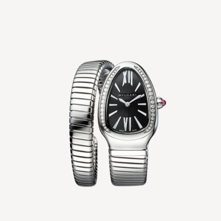 Bvlgari Serpenti Tubogas Watch, White gold, Diamonds, Diameter: 35mm