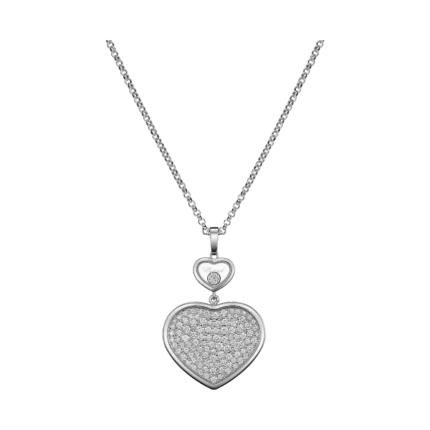 Chopard Happy Heart pendant, white gold, diamonds, chain length: 60cm