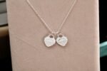 Tiffany Blue Double Heart Tag Pendant - Image 8
