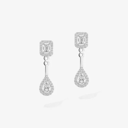 Messika My Twin toi & moi earrings, White gold with diamond