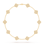 Van Cleef & Arpels Magic Alhambra Agate necklace, 10 motif, diamond