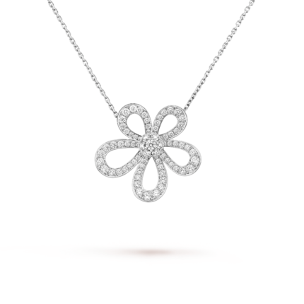 Van Cleef & Arpels Flowerlace pendant, White gold, diamonds
