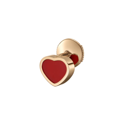Chopard My Happy Hearts Single earring, rose gold, carnelian