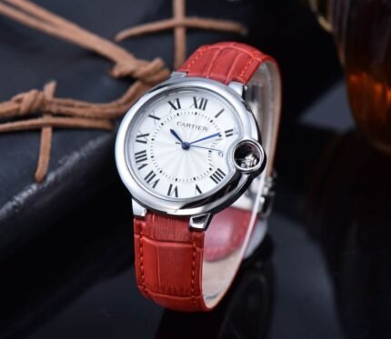 Cartier Ballon Bleu de Cartier Red Strap Watch