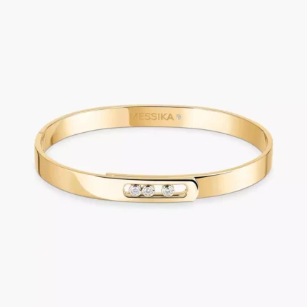 Messika Move Noa bangle, Yellow gold with diamond, Width: 6mm