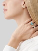 Van Cleef & Arpels Two Butterfly earrings, Yellow gold, diamonds - Image 7