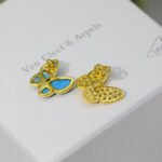 Van Cleef & Arpels Two Butterfly earrings, Yellow gold, diamonds - Image 8