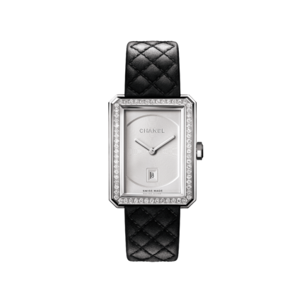 Chanel Boy·Friend Watch, Steel and diamonds, Meduim size