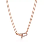Tiffany HardWear Large Double Link Pendant, Rose Gold with Pavé Diamonds