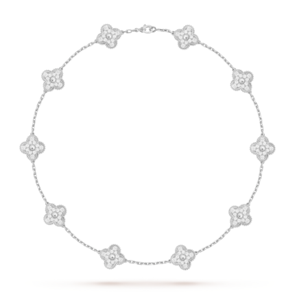 Van Cleef & Arpels Magic Alhambra Agate necklace, 10 motif, diamond