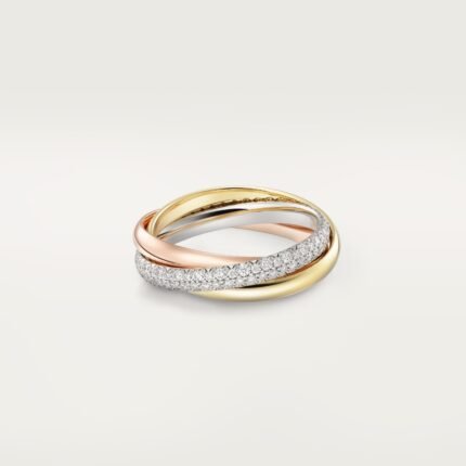 Cartier Trinity ring, small model, semi-paved