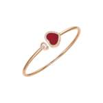 Chopard Happy Heart bracelet, rose gold, diamonds, carnelian bracelet