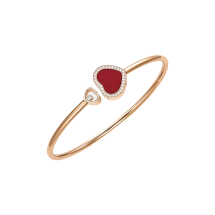 Chopard Happy Heart bracelet, rose gold, diamonds, carnelian bracelet