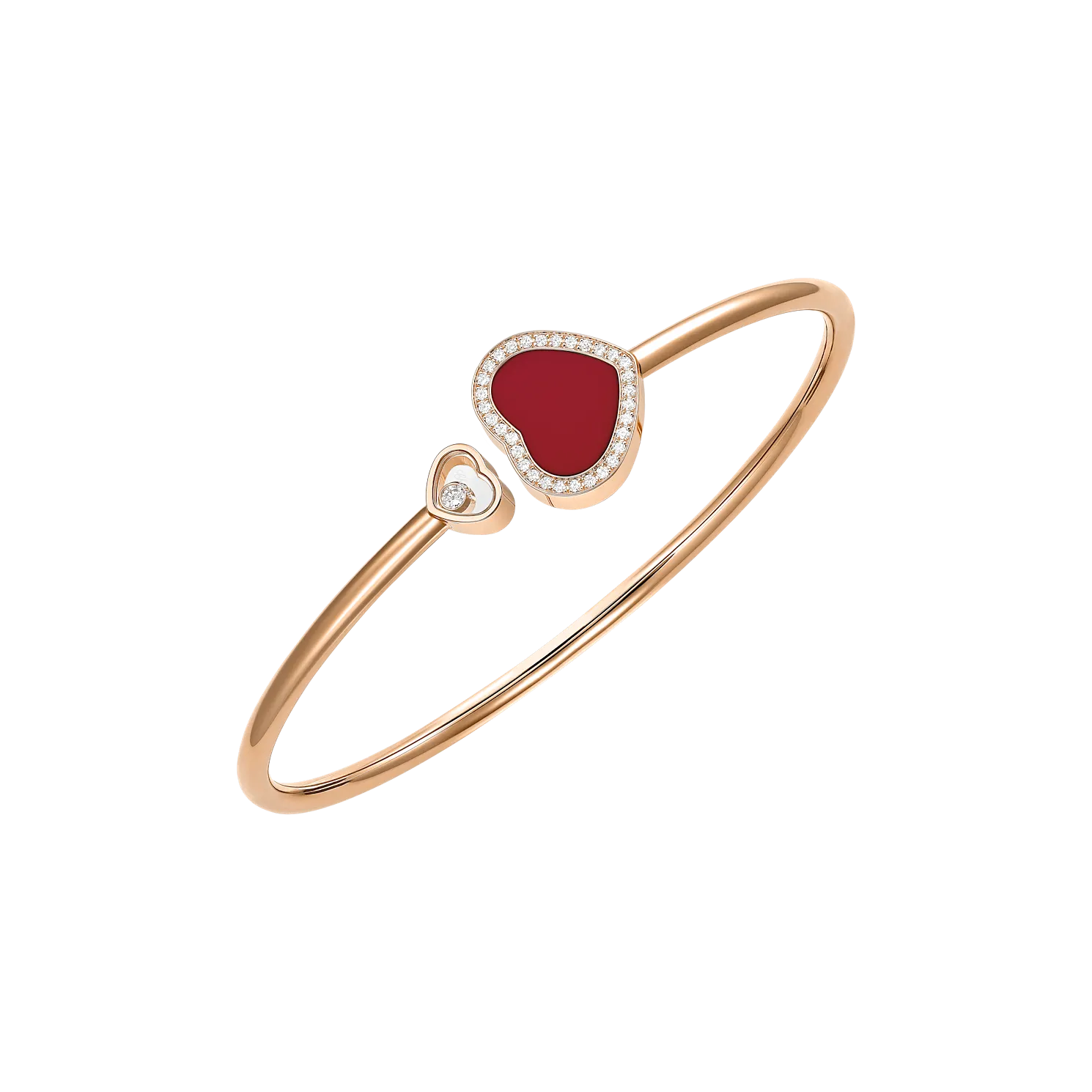 cb10d8a5fc5bc36c5d6a5f9c7f42e639 Chopard Happy Heart bracelet, rose gold, diamonds, carnelian bracelet - Image 1