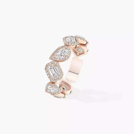 Messika My Twin wedding ring, Pink gold with diamond