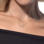 Messika Move Uno necklace, Pink gold with diamond, Length of chain: 45 cm (5 closure rings) - Image 2