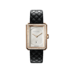 Chanel Boy·Friend Watch, Beige gold and diamonds, Meduim size