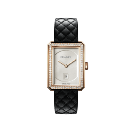 Chanel Boy·Friend Watch, Beige gold and diamonds, Meduim size