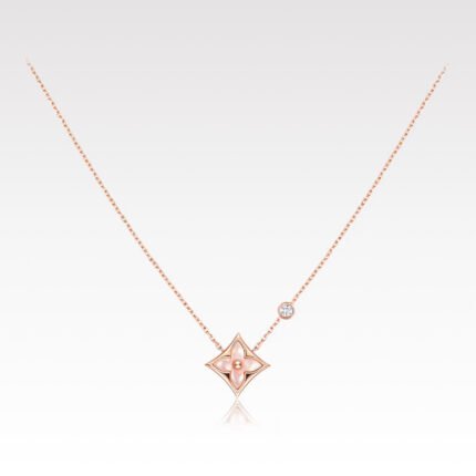 Louis Vuitton Color Blossom BB Star Pendant, Pink gold, Pink Mother-of-Pearl and diamond Necklace