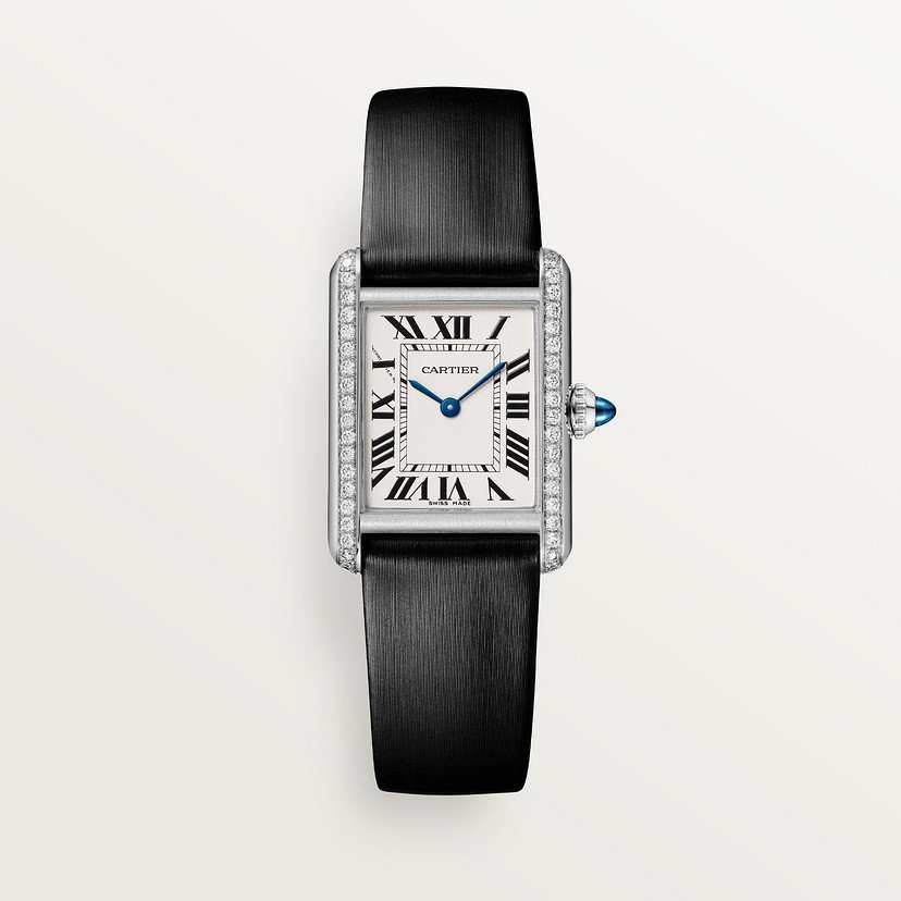 e9cefc480e3275bc9b76e29f62c9454b Cartier Tank Must de Cartier watch, White Gold, Diamonds, Small Model - Image 1