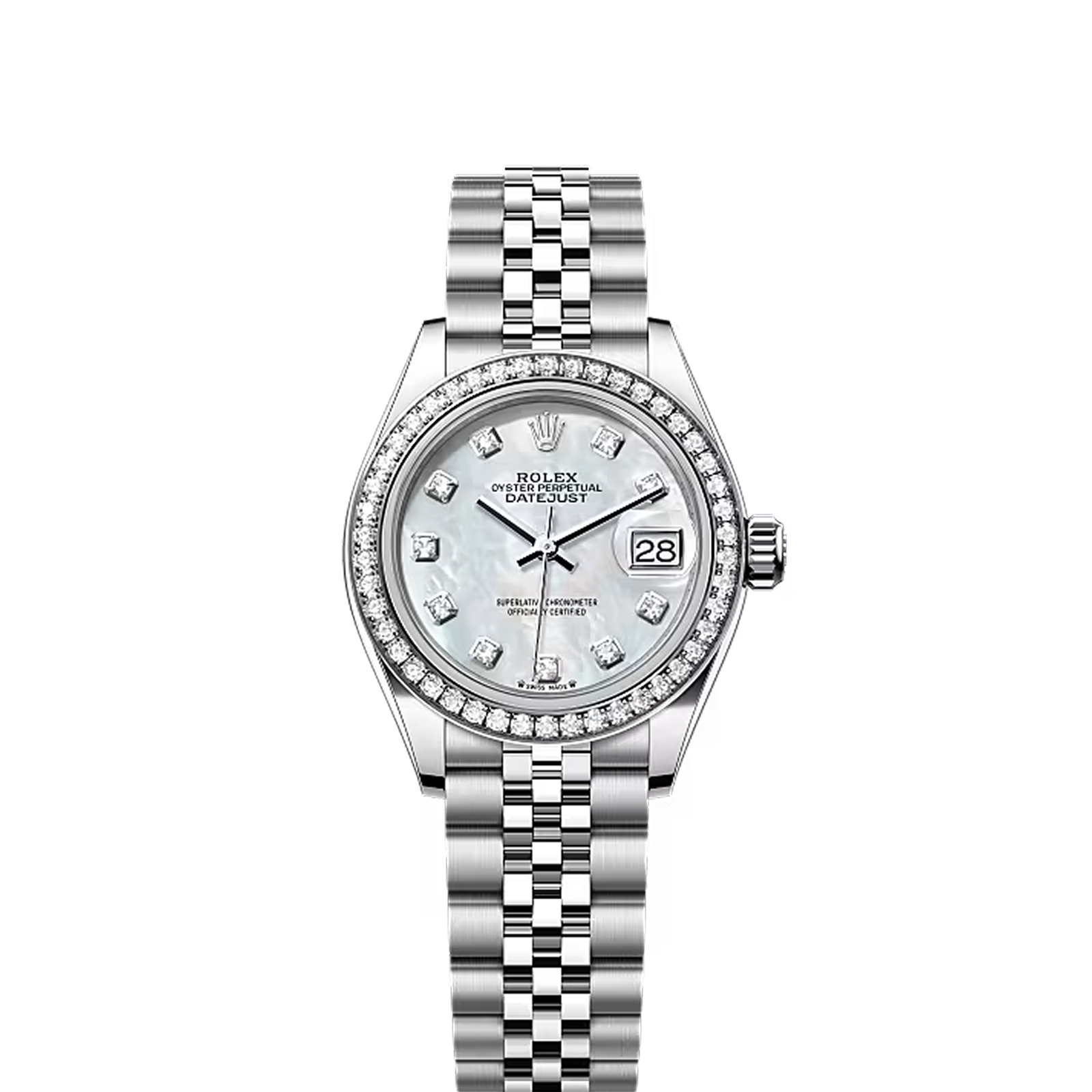 f3f17478d4eef52f01739fc2c535f9562b4e509eff6350d22572f3fab8c9680e Rolex Datejust Rolex watch, Oystersteel, White Gold, Diamonds, Classic Size - Image 1