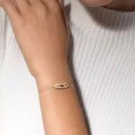 Messika Baby Move bracelet, Yellow gold with diamond, Length: 18.5cm (5 retaining diamond rings) - Image 2