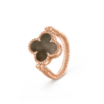 Van Cleef & Arpels Vintage Alhambra reversible ring, Rose gold, Diamond