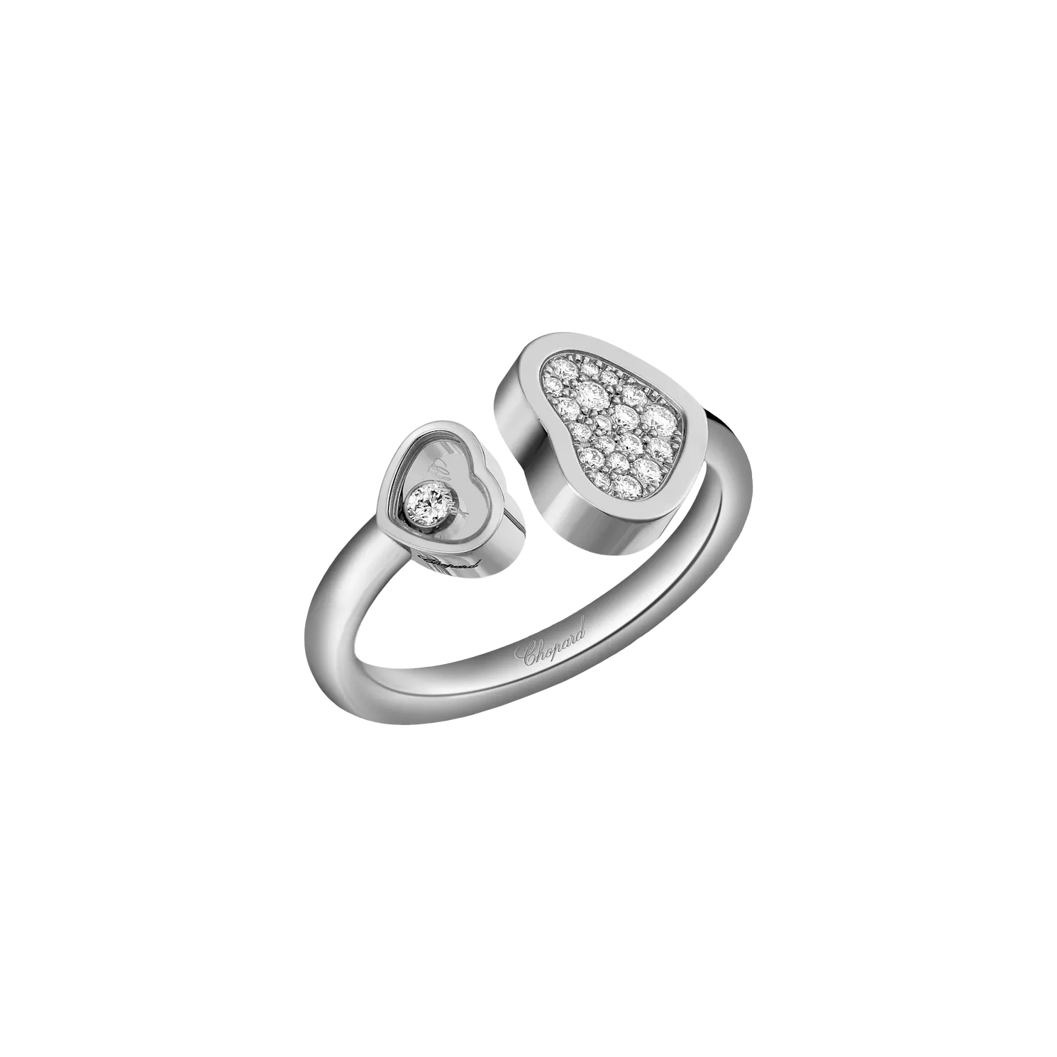 fcee05caafea8a0184b4d88eec77651a Chopard Happy Heart Ring, white gold, diamond - Image 1